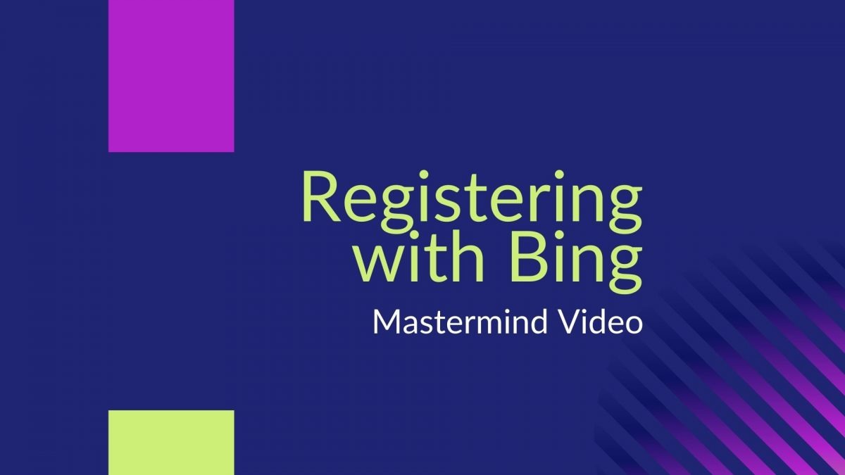 Registering with Bing