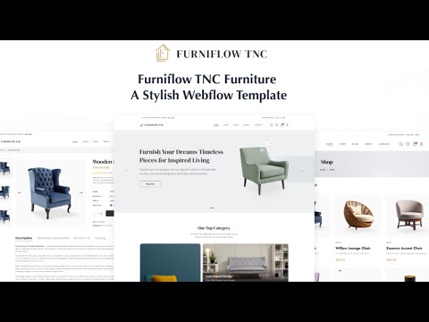 Best Webflow Furniture Template | FurniFlow TNC | Webflow eCommerce, CMS, Interior Design Template [Video]