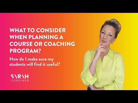 What to consider when planning a course or coaching program? [Video]