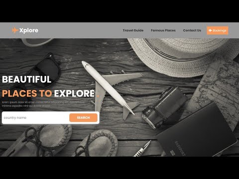 How To Create A Responsive Traveling WebSite Design Using HTML & CSS Only , Step By Step. [Video]