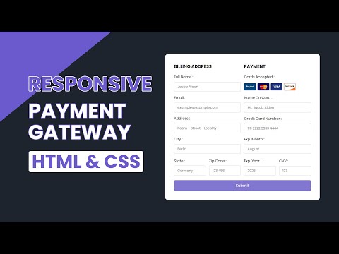 Responsive Payment Gateway Form Design using HTML & CSS [Video]