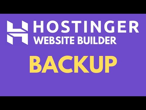 7) Hostinger Website Builder Tutorial 2024 : Backup [Video]
