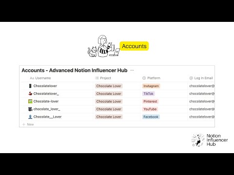 Notion Influencer Hub – Accounts [Video]