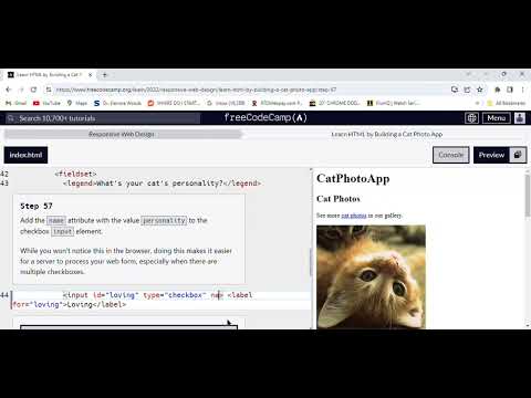 Free Code Camp Responsive Web Design/Learn HTML by Building a Cat Photo App/Part 57 [Video]