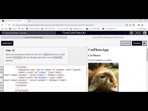 Free Code Camp Responsive Web Design/Learn HTML by Building a Cat Photo App/Part 52 [Video]