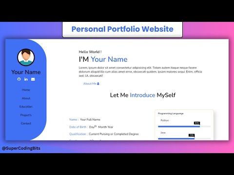 Personal Portfolio Website Using HTML and CSS | SuperCodingBits [Video]