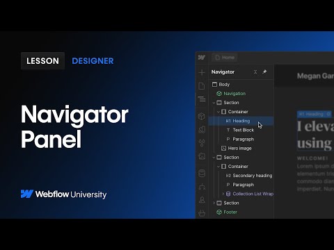 Navigator Panel — Webflow tutorial [Video]