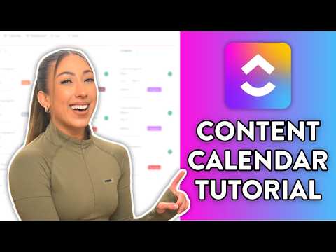 Content Calendar ClickUp Tutorial + free template 📅 how to use ClickUp as a content creator [Video]