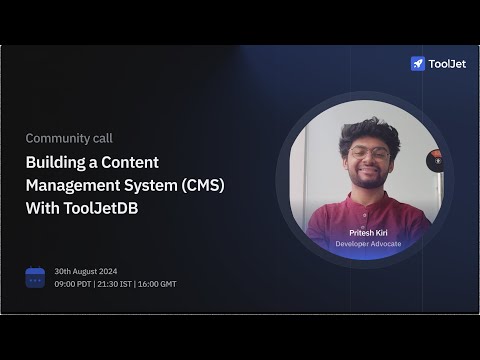 Building a Content Management System (CMS) With ToolJetDB | August Community Call [Video]