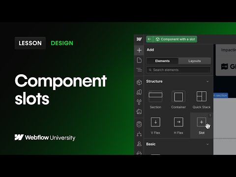 Component slots for consistency & flexibility — Webflow tutorial [Video]