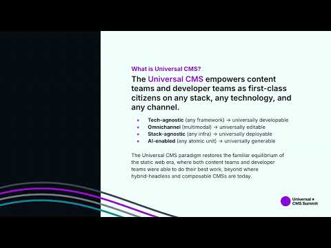 Universal CMS: The next generation of content management systems [Video]