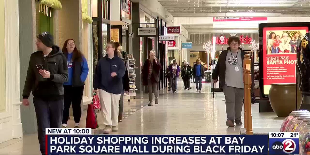 Holiday shopping increases at Bay Park Square during Black Friday [Video]